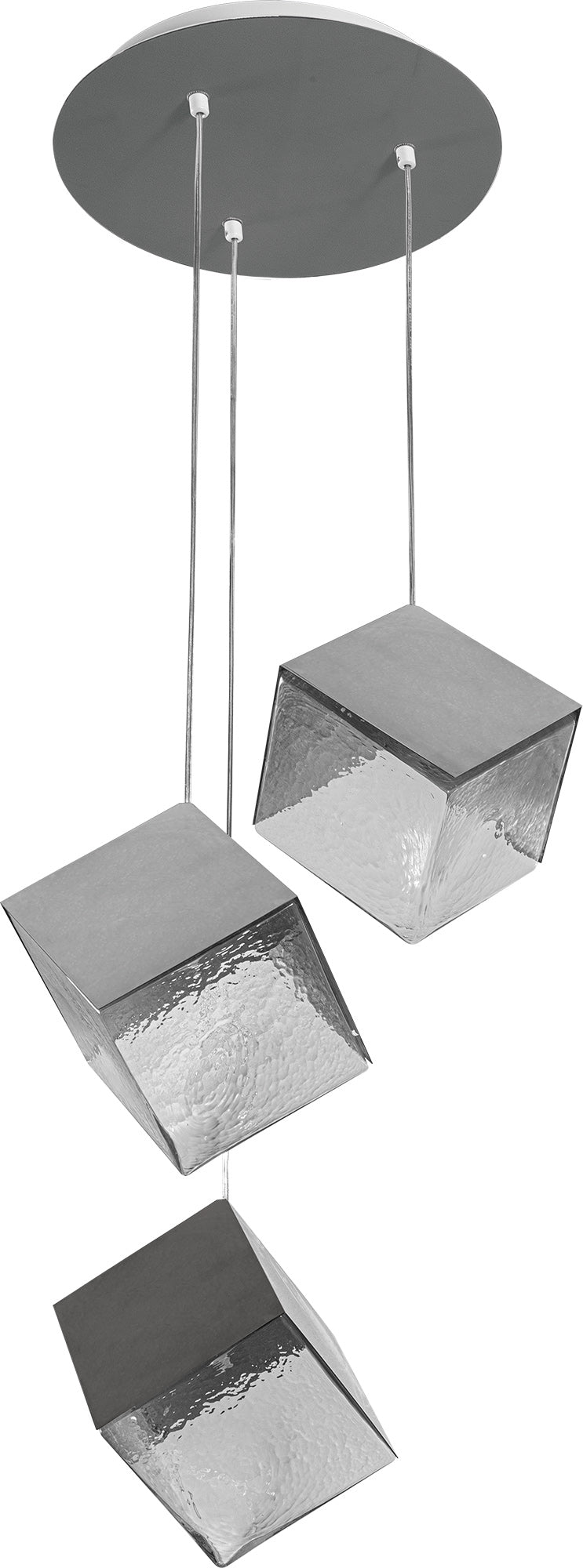 PDC 4021-3 CR # ΚΥΒΟΙ ΑΝΙΣΟΠΕΔΟΙ ΜΕΤΑΛΛΟ + ΔΙΑΦΑΝΟ ΓΥΑΛΙ 3Χ G9