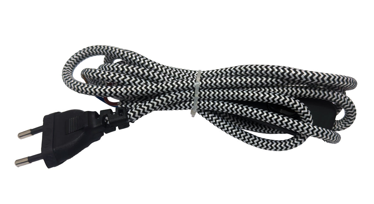 SPC 134 BK/WH ΚΑΛΩΔΙΟ ΜΕ ΔΙΑΚΟΠΤΗ ΠΟΡΤΑΤΙΦ (ΦΙΣ-ΠΟΥΑΡ) ΥΦΑΣΜΑΤΙΝΟ
