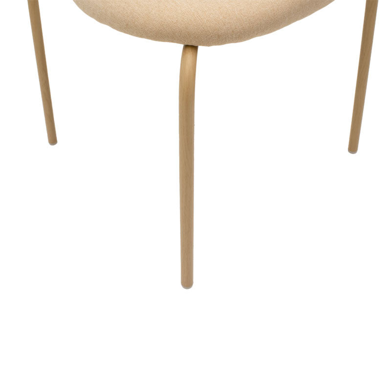 Καρέκλα James pakoworld στοιβαζόμενη pe rattan ύφασμα μπεζ-μέταλλο φυσικό