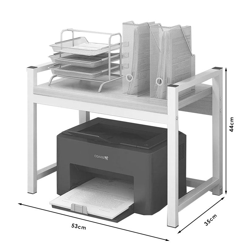 Ραφιέρα επιτραπέζια Cadia pakoworld μέταλλο λευκό-φυσικό 53x35x44εκ