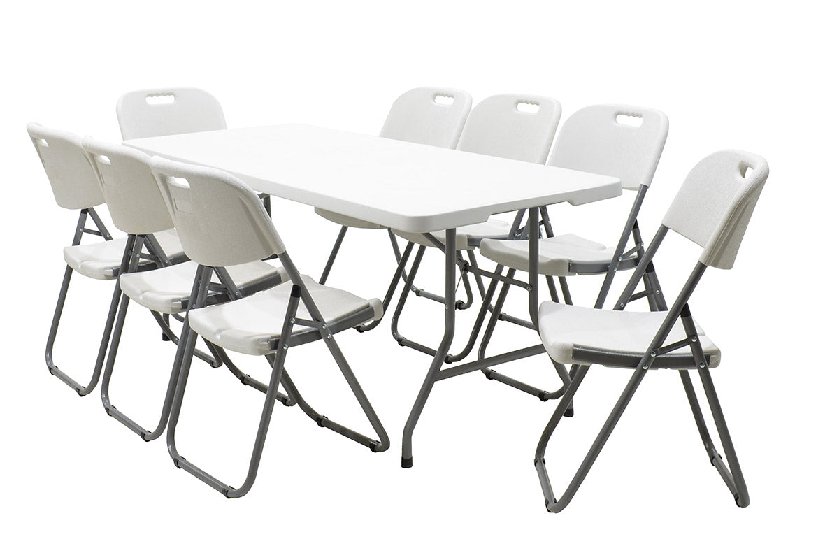 Τραπέζι catering Rodeo pakoworld πτυσσόμενο-βαλίτσα λευκό 152x70x74εκ