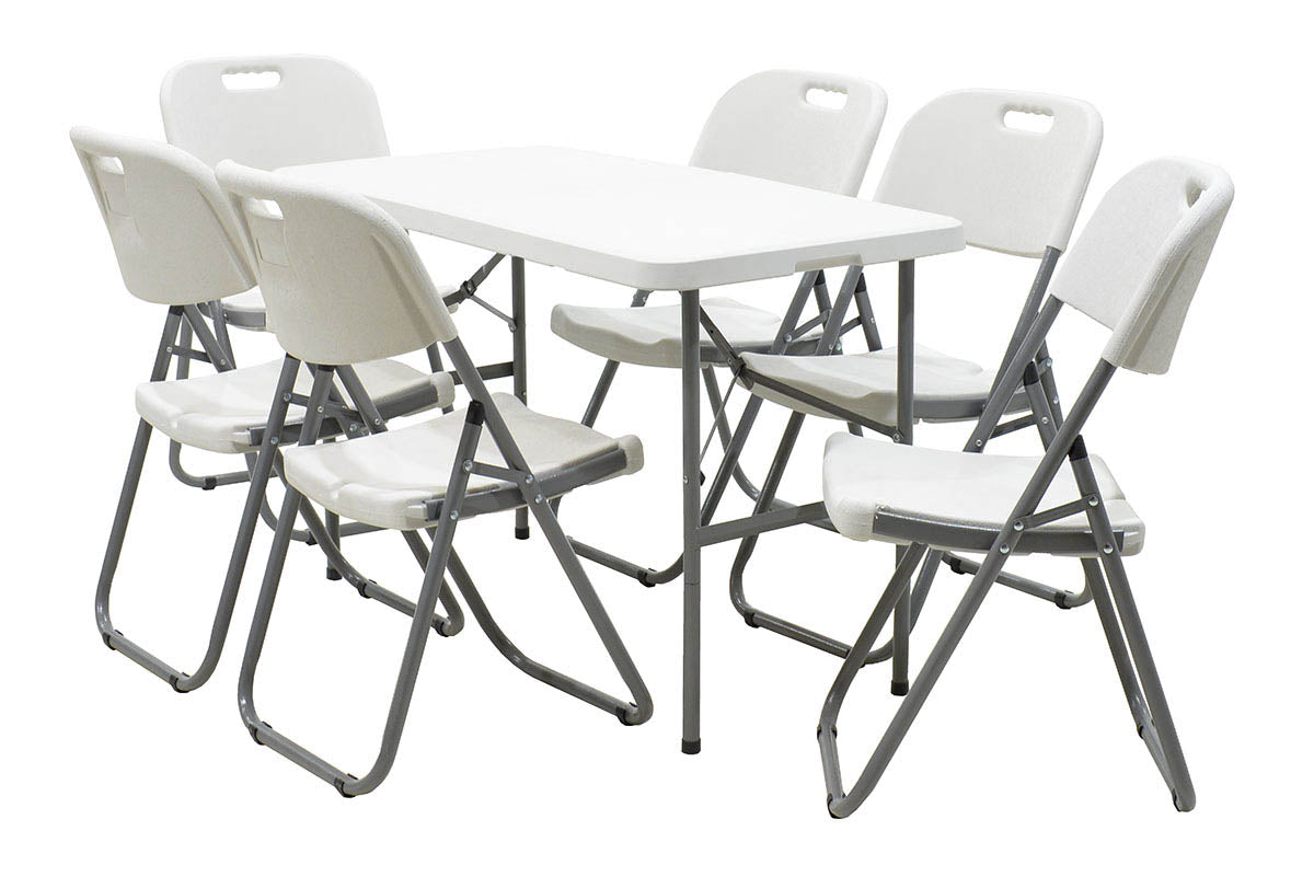 Τραπέζι catering Rodeo pakoworld πτυσσόμενο-βαλίτσα λευκό 122x60x74εκ