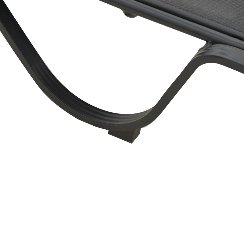 Ξαπλώστρα με μπράτσα Attain pakoworld αλουμίνιο και textilene σε ανθρακί απόχρωση191x64x32εκ