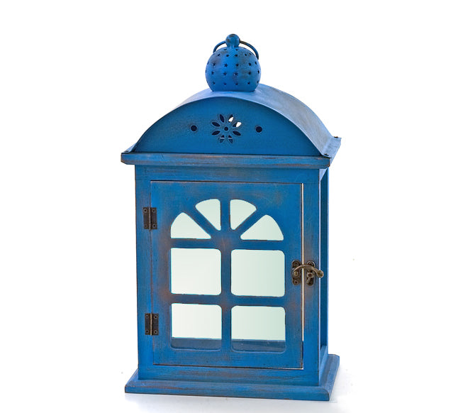 Ξύλινο Φανάρι Aegean Blue χρ.,39cm