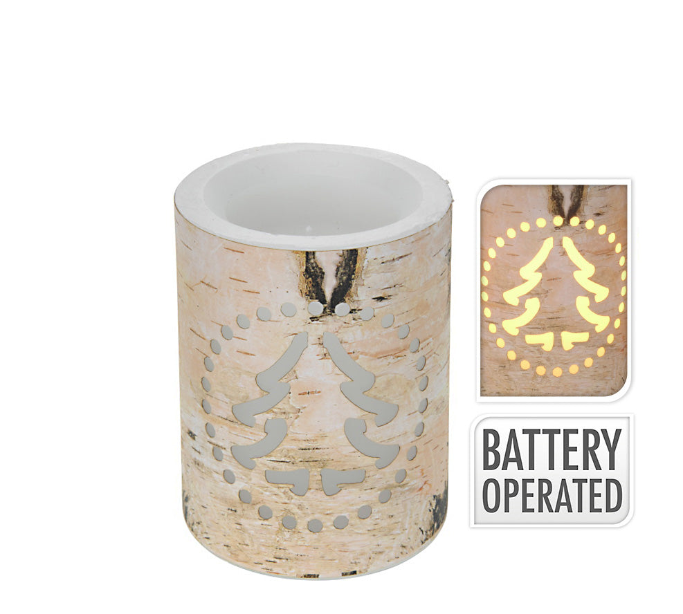 Φωτιζόμενο Κερί Led Ξύλινος Κορμός 4 σχέδια