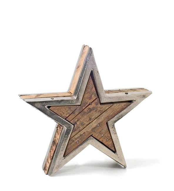 Ρουστικ Διακοσμητικό Αστέρι Αλουμίνιο & Ξύλο (L)
