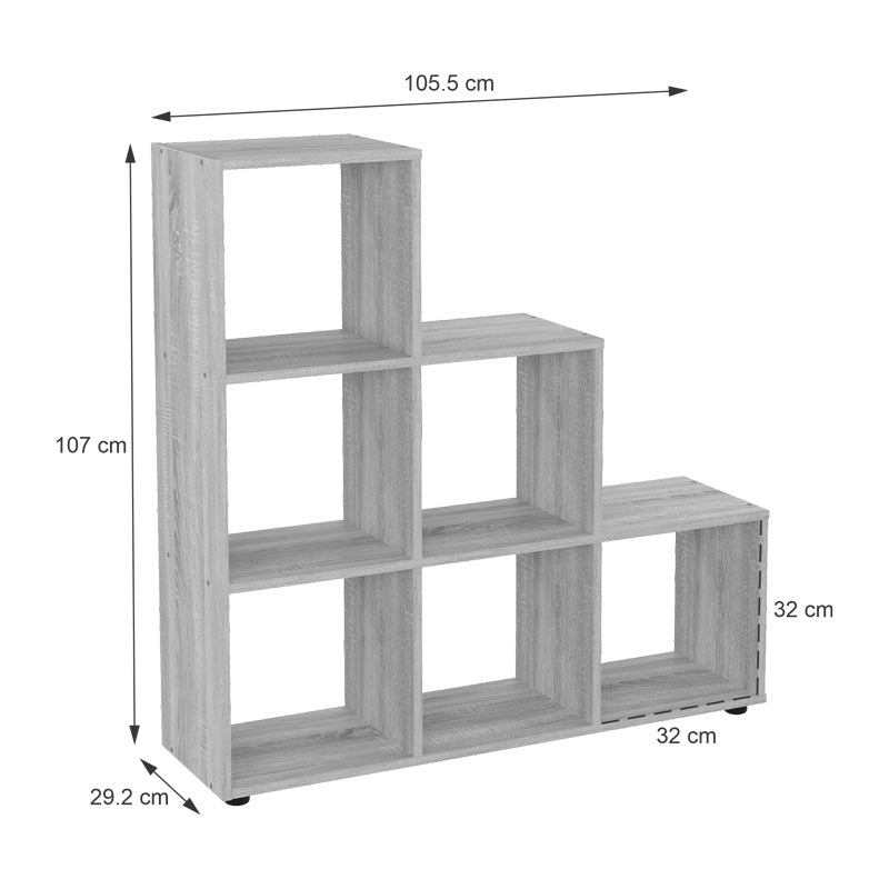 Βιβλιοθήκη Schody pakoworld σε oak απόχρωση 105.5x29.2x107εκ