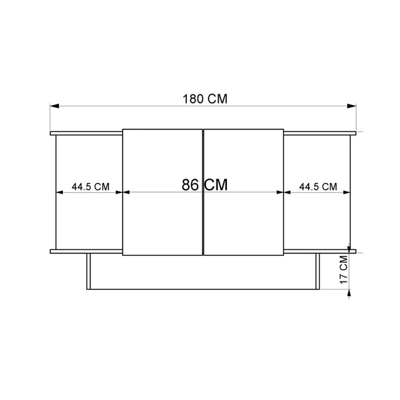 Μπουφές Zafore pakoworld σε ανθρακί - oak απόχρωση 180x45x80εκ