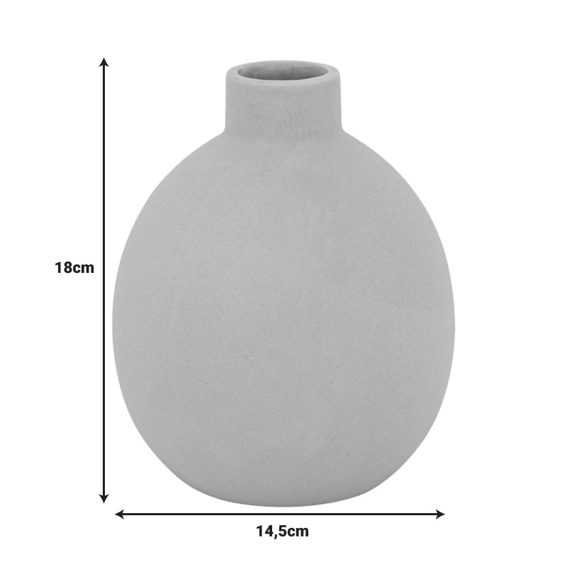 Βάζο Rozerie pakoworld κεραμικό σε μπεζ απόχρωση Φ14,5x18εκ