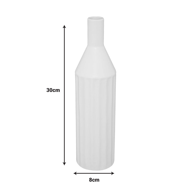 Βάζο Drego pakoworld κεραμικό σε μπεζ απόχρωση Φ8x30εκ