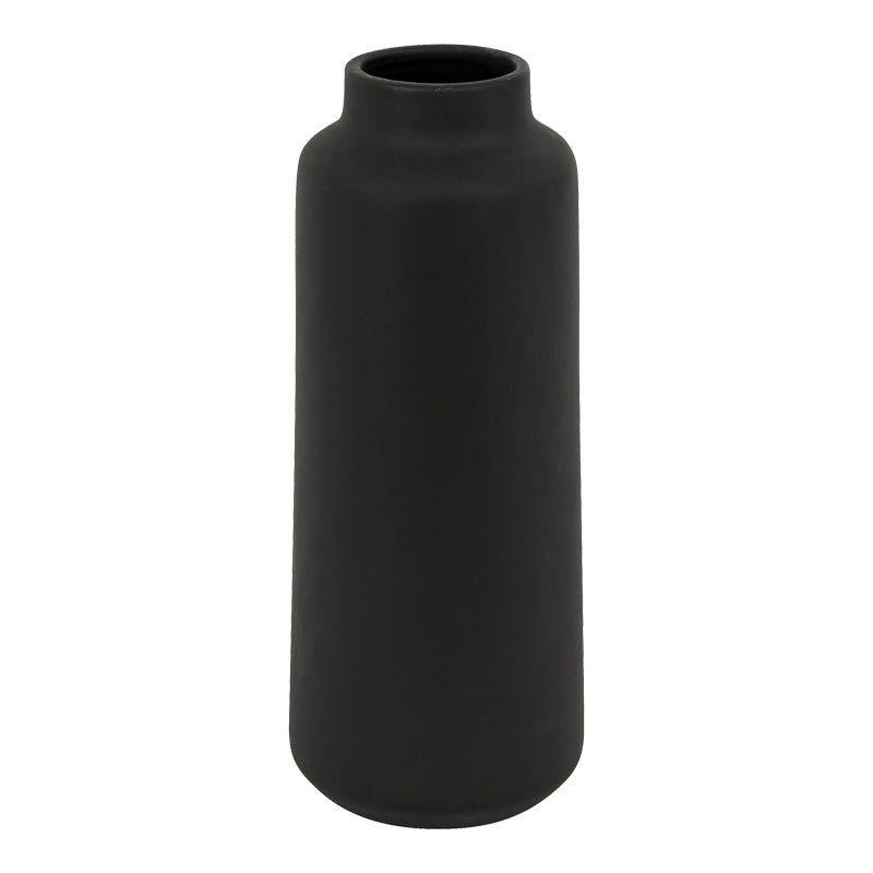 Βάζο Bender pakoworld κεραμικό σε μαύρη απόχρωση Φ12x30εκ