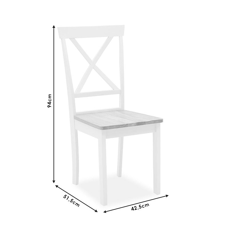 Tραπεζαρία Lars-York pakoworld σετ 5τμχ επεκτεινόμενη ξύλο λευκό-φυσικό Φ100(+38)x100x75εκ