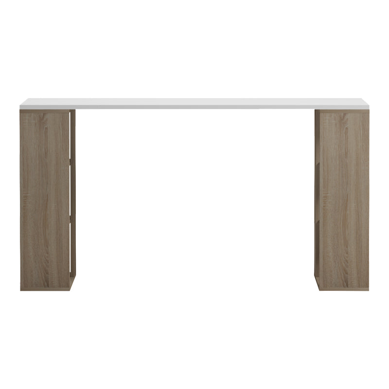 Γραφείο με ραφιέρα Colmar pakoworld sonoma-λευκό 140x60x75εκ