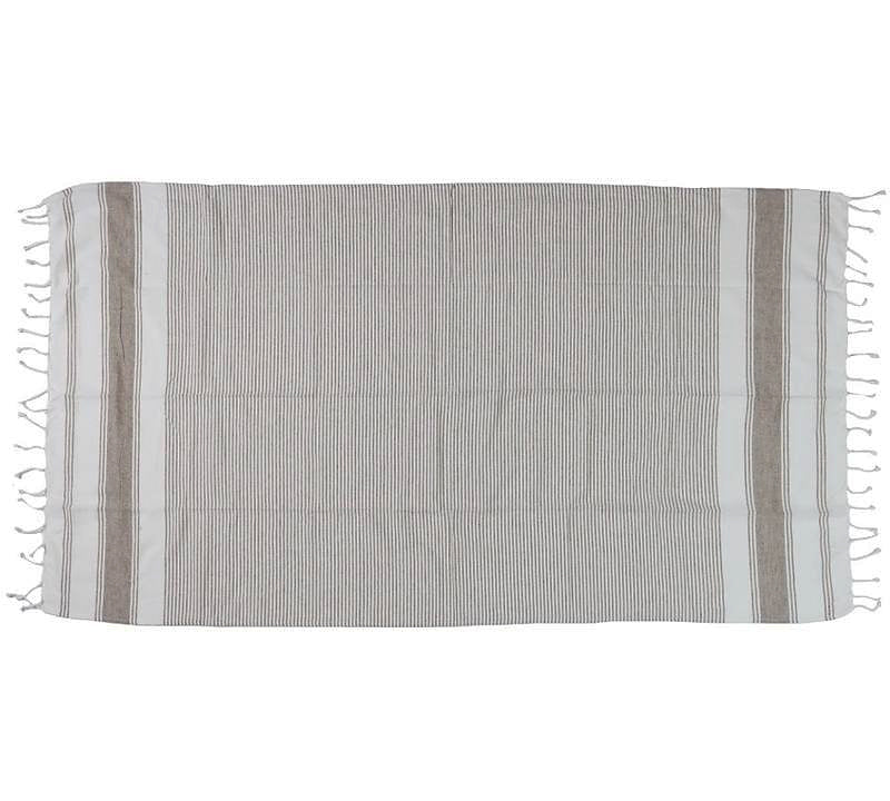Πετσέτα Hammam καφε ρίγα, 100x180cm