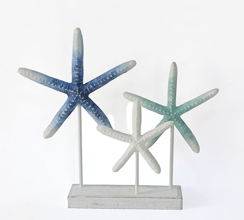 Διακοσμητικοί αστερίες σε ξύλινη βάση,47cm