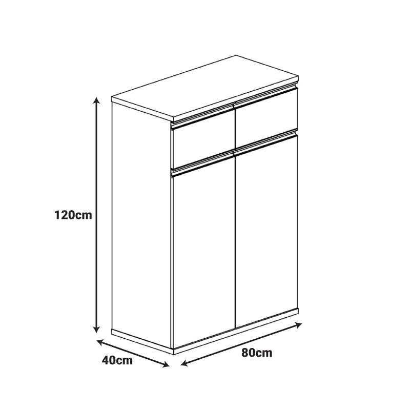 Ντουλάπι γραφείου επαγγελματικό Oscar pakoworld σε καρυδί-ανθρακί απόχρωση 80x40x120εκ