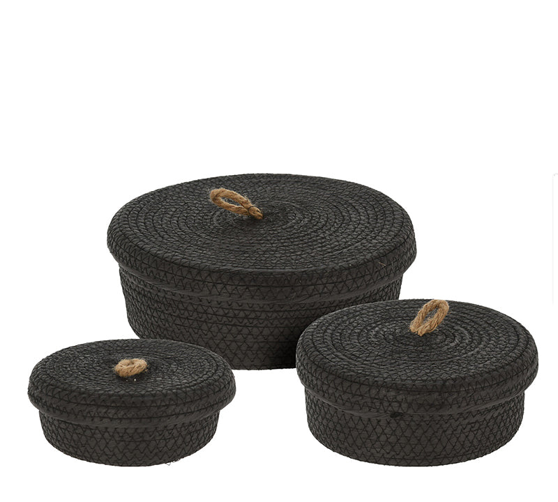 Στρογγυλό κουτί με καπάκι Σ/3, μαύρο χρ.