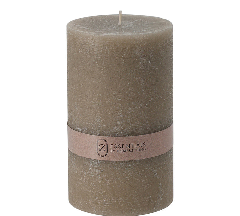 Κερί κορμός 9x15cm, ρουστίκ, καφέ/γκρι