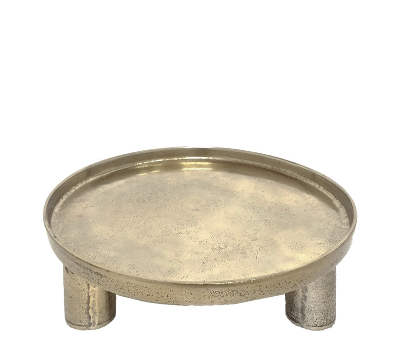 Στρογγυλό πλατώ από χυτό αλουμίνιο με 3 πόδια,34cm