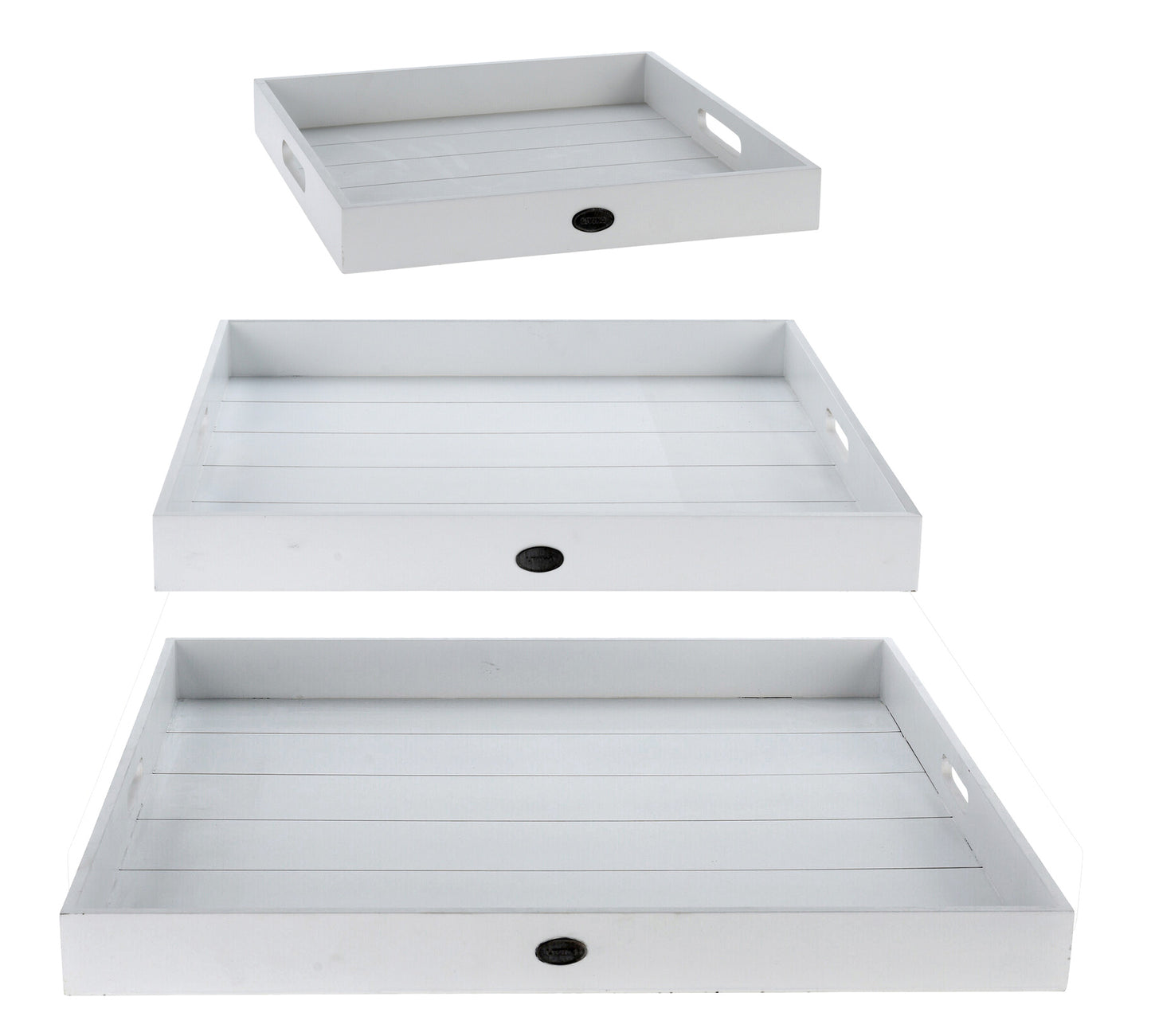 Ξύλινοι δίκοι Σετ 3τεμ.σε λευκό χρ.,34/48/58cm