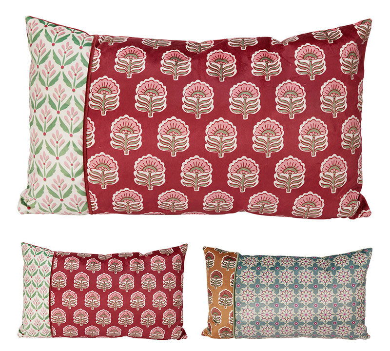 Μαξιλάρι vintage print, ρέλι 50x30cm, 2χρωμ.