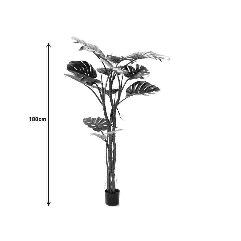 Διακοσμητικό φυτό σε γλάστρα Monstera III Inart πράσινο pp Υ180εκ