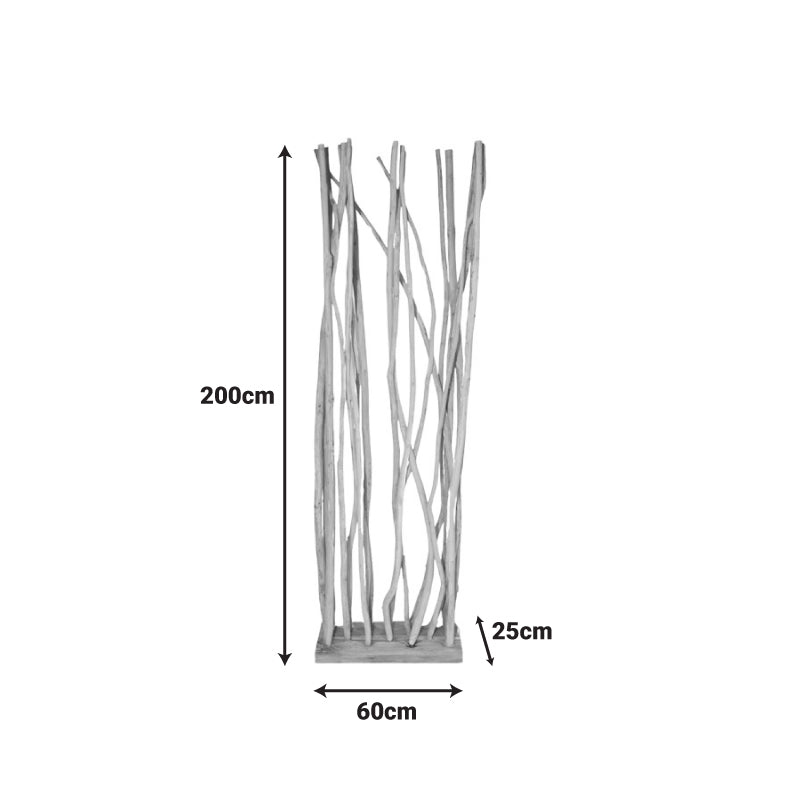 Διακοσμητικό δαπέδου Barbin pakoworld teak-suar ξύλο σε φυσική απόχρωση 60x25x200εκ