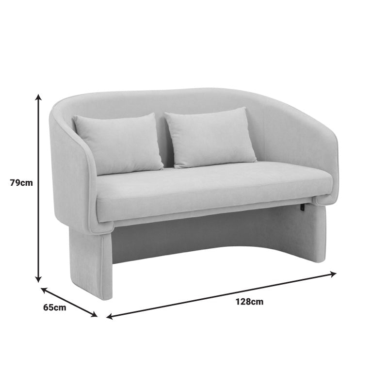Καναπές διθέσιος Playmob pakoworld ύφασμα σε γκρι απόχρωση 128x65x79εκ