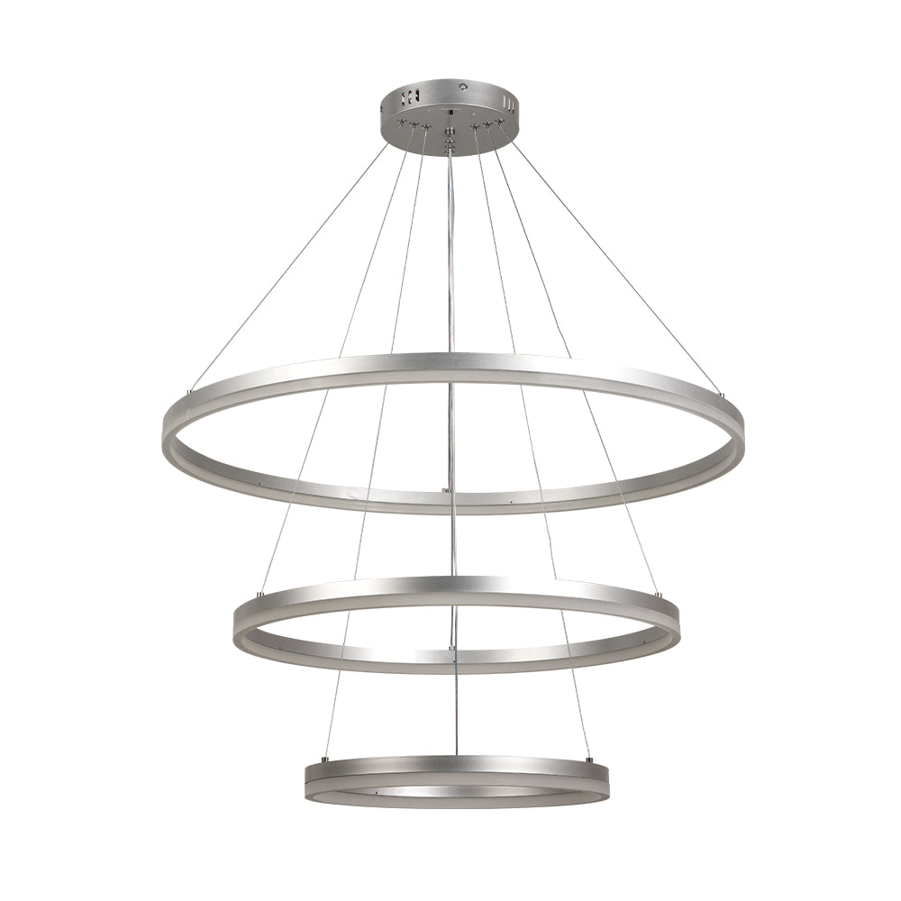 Inlight Κρεμαστό φωτιστικό LED 100W 3CCT (by switch on base) D:60cm (6095-A-Silver)