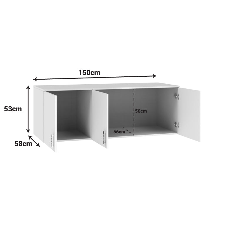 Πατάρι ντουλάπας Royal pakoworld τρίφυλλο λευκό 150x58x53εκ