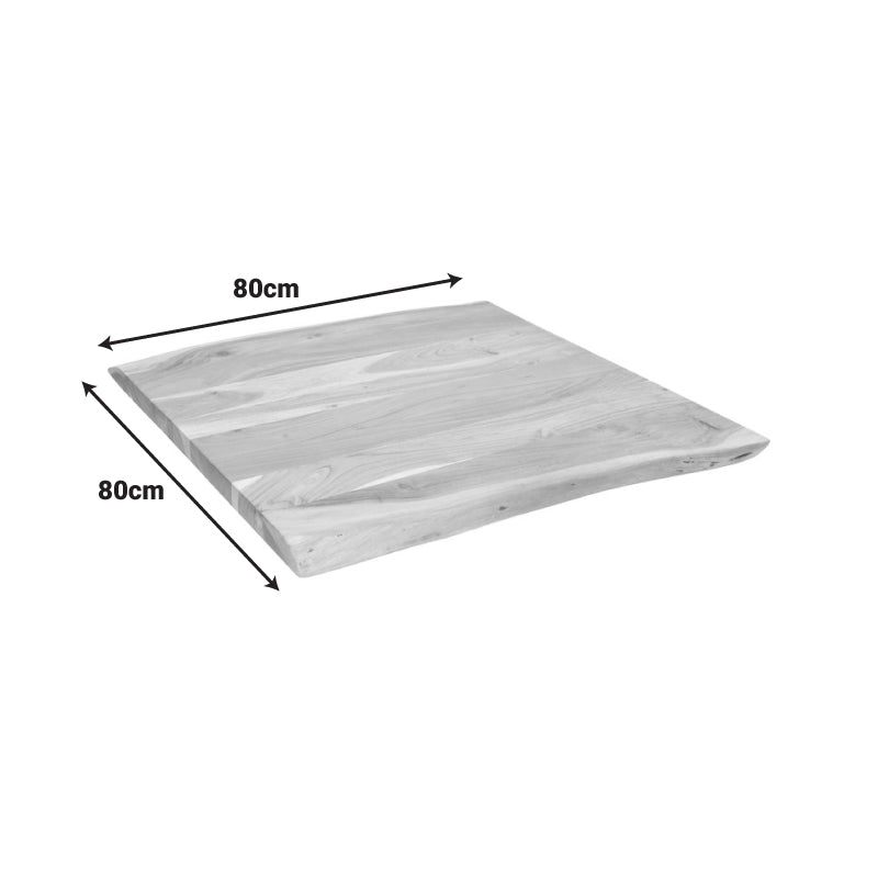 Επιφάνεια τραπεζιού Pozier pakoworld μασίφ ξύλο ακακίας σε φυσική απόχρωση 80x80x4εκ