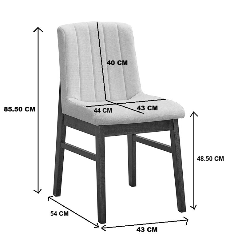 Καρέκλα Dalby pakoworld μπεζ ύφασμα sonoma rubberwood 50x45x85,5εκ