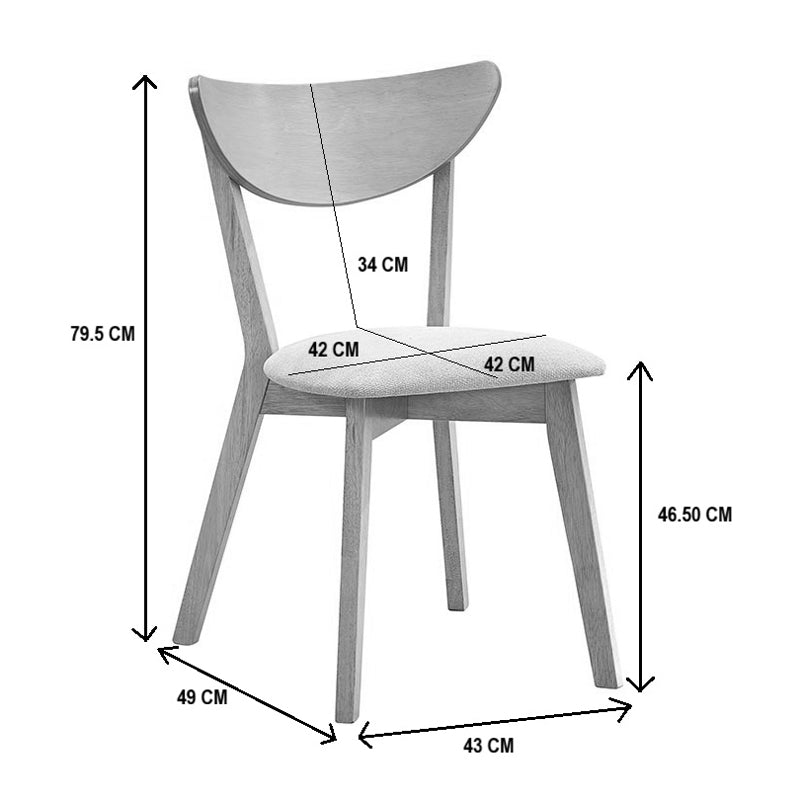 Καρέκλα Canon pakoworld καρυδί rubberwood εκρού ύφασμα 43x52x83,5εκ