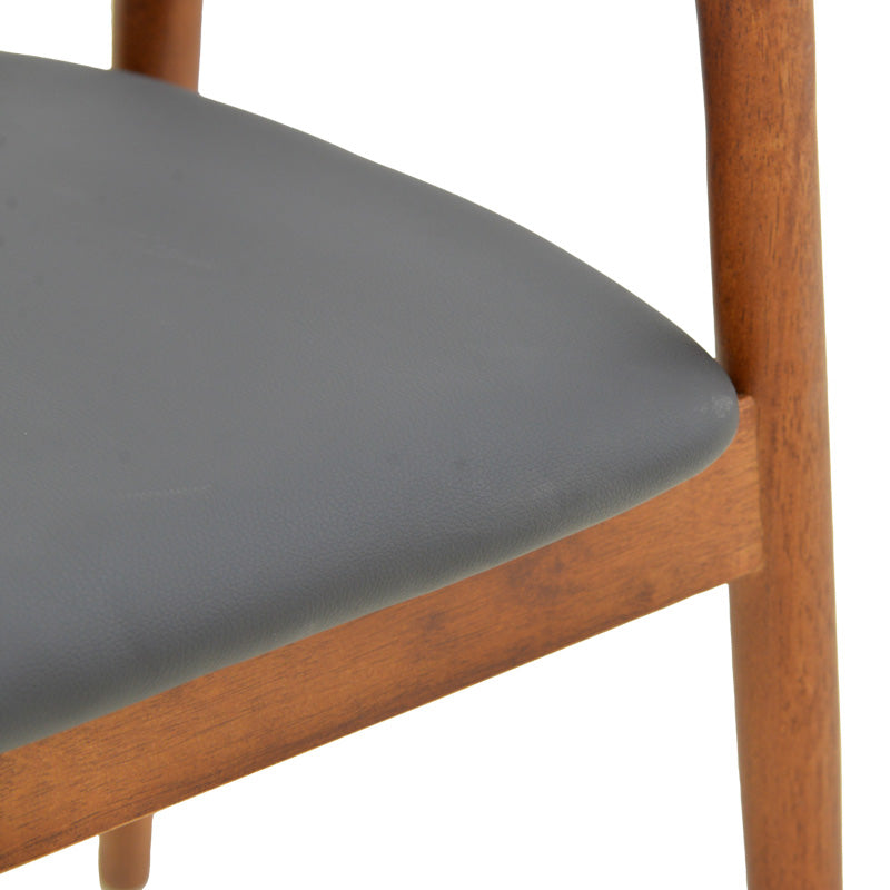 Πολυθρόνα Hogie pakoworld rubberwood καρυδί- μαύρο pu μαξιλάρι 61x60x76εκ