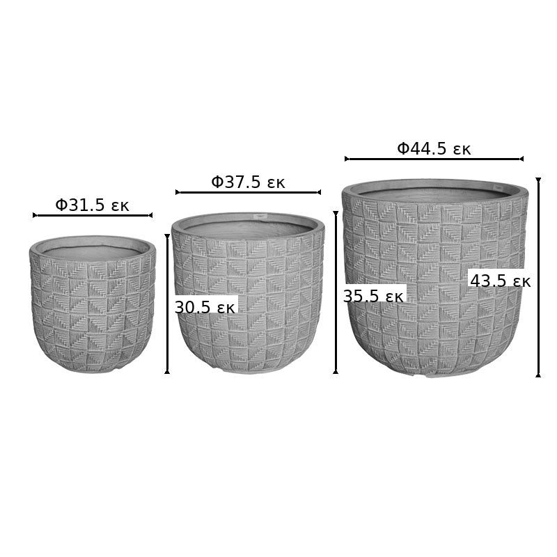 Κασπώ Kallena pakoworld σετ 3τεμ κεραμικό σε γκρι-μπεζ απόχρωση
