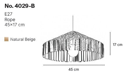 InLight Κρεμαστό φωτιστικό καφέ από σχοινί 1XE27 D:45cm (4029-Β)