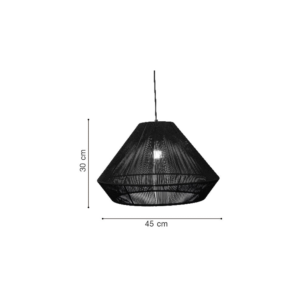 Inlight Κρεμαστό φωτιστικό με καπέλο απο ίνα 1xE27 D:45cm (4057-B)