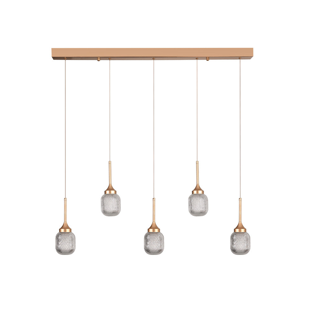 Inlight Κρεμαστό φωτιστικό LED 5*10W από χρυσαφί μέταλλο και ακρυλικό D:60x200cm (4077R-5-Golden)