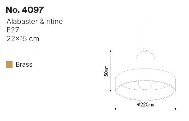 InLight Κρεμαστό φωτιστικό, Alabaster, 1XE27 D:22X15cm(4097)