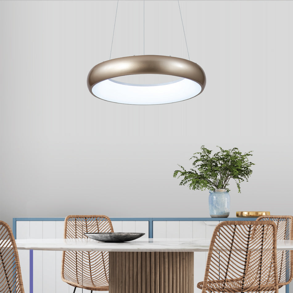 InLight Κρεμαστό φωτιστικό LED 36W 3CCT από λευκό ακρυλικό D:60cm (42023-A-White)