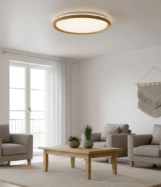 InLight Πλαφονιέρα οροφής από ξύλο, 27W 4CCT αλουμίνιο (42052-B)