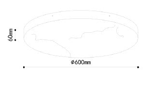 InLight Φωτιστικό οροφής, LED 48W Alabaster & ritine, 5280 lm, 3CCT (by switch on base) D:60x6cm (42053-B)