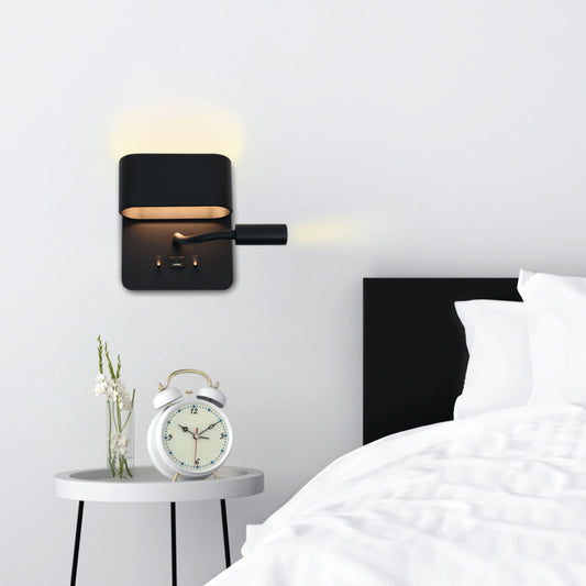 Apple Επιτοίχιο φωτιστικό LED 9W 3000K από μαύρο μέταλλο D:16cm (43036-BL)