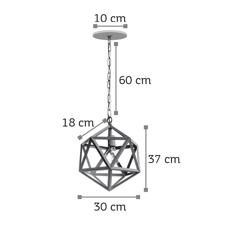 InLight Κρεμαστό φωτιστικό από μαύρο μέταλλο 1XE27 D:30cm (4418-BL)