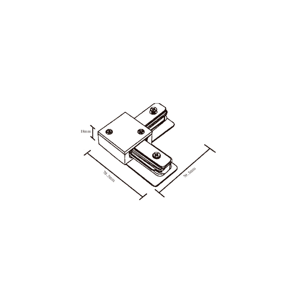 InLight Σύνδεσμος L Μαύρος Μονοφασικής Ράγας (TC1-029-BL)