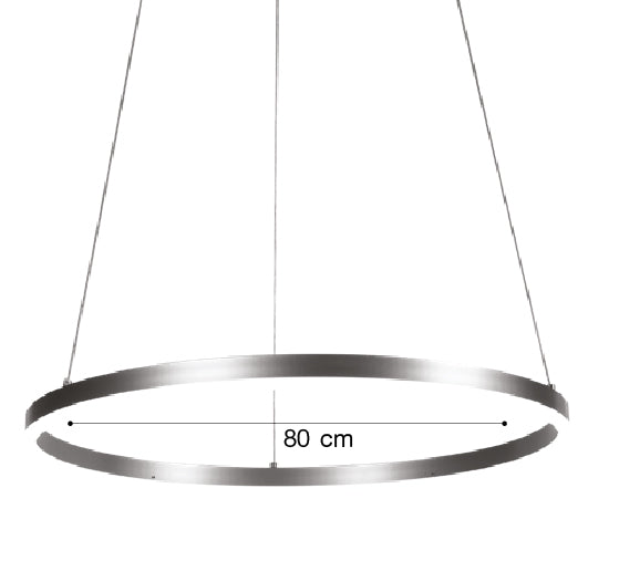 Inlight Κρεμαστό φωτιστικό LED 36W 3CCT (by switch on base) D:80cm (6095-AB-Silver)
