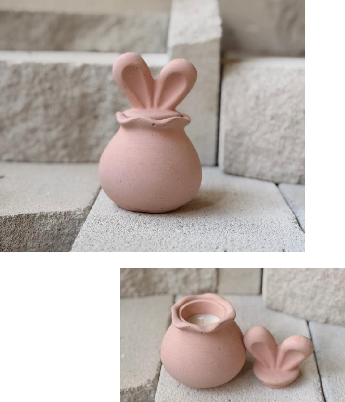 ΧΕΙΡΟΠΟΙΗΤΟ ΤΣΙΜΕΝΤΕΝΙΟ ΚΕΡΙ ΑΡΩΜΑΤΙΚΟ ΡΟΖ ΛΑΓΟΥΔΑΚΙ UKU - 4208