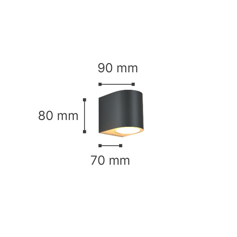 it-Lighting Powell 1xGU10 Outdoor Up or Down Wall Lamp Grey D:9cmx8cm (80200234)