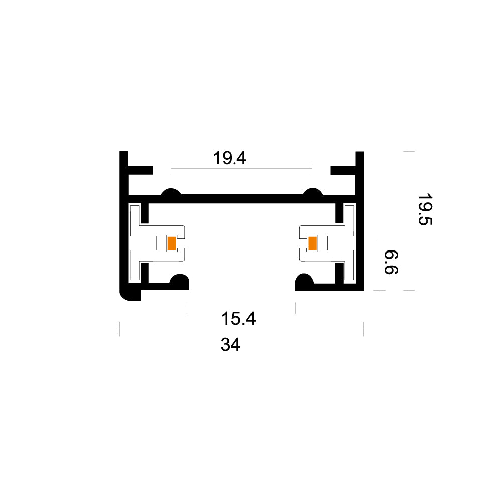 InLight Μονοφασική Ράγα 2m σε άσπρη απόχρωση (TR1-0012-White)