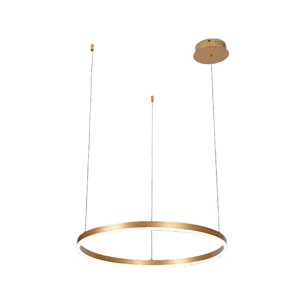 Inlight Κρεμαστό φωτιστικό LED 36W 3CCT (by switch on base) D:80cm (6095-AB-Golden)